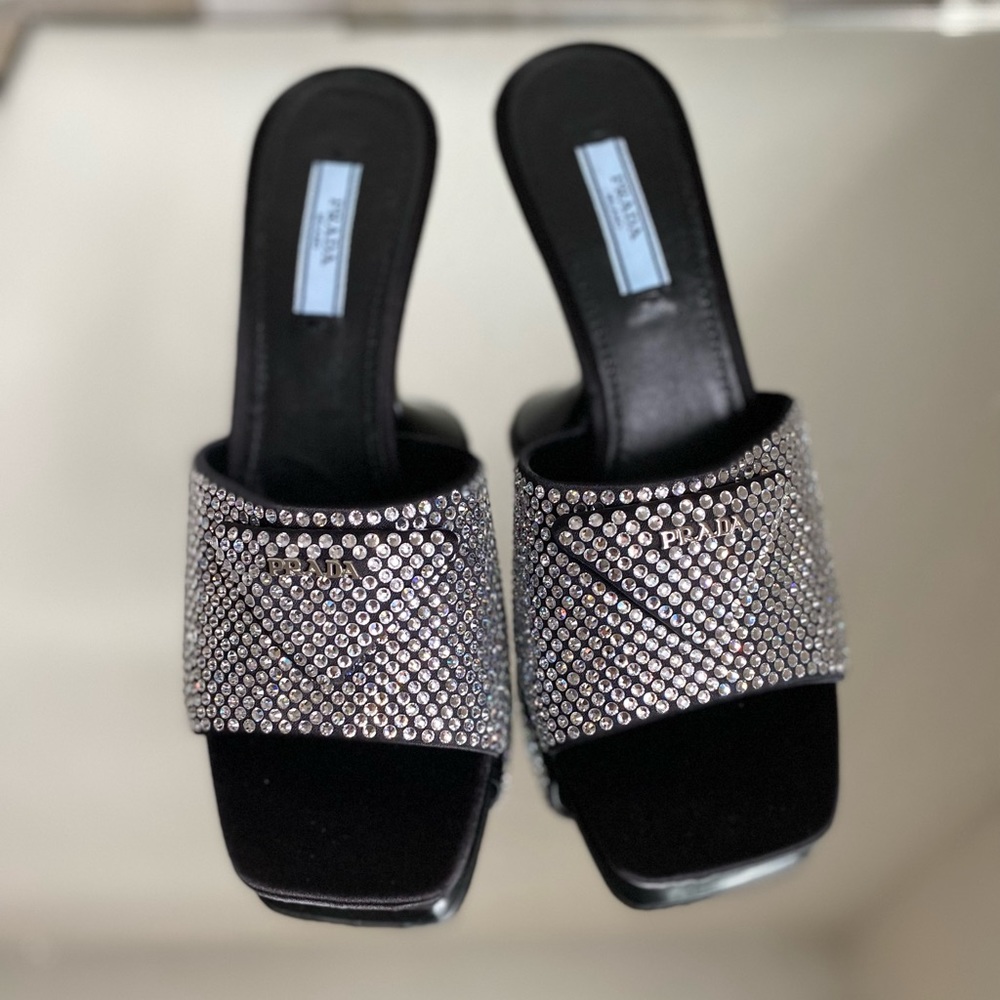 New Prada Crystal embellished mule 37 $1,695 - Picture 14 of 15